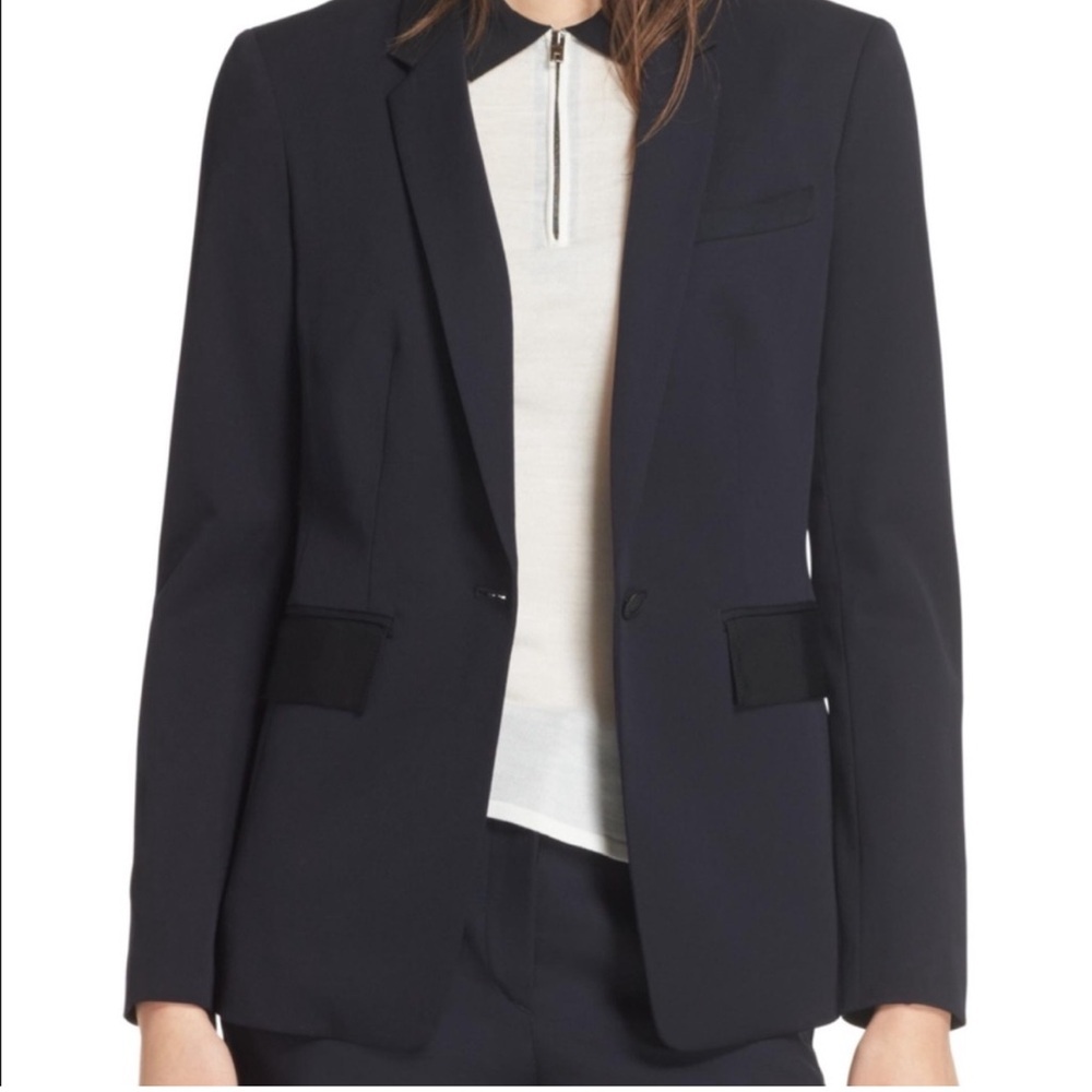 Rag & Bone Navy Blazer with Black Contrast Trim – Size 6